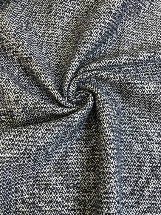 Плательная шерсть принт, синий/белый AVI#62