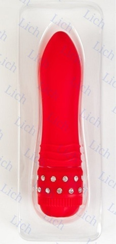 Стильный красный вибратор с кристаллами