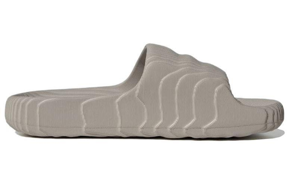 Adidas originals ADILETTE 22 comfortable and wear-resistant one-word slippers for men and women with the same dark gray