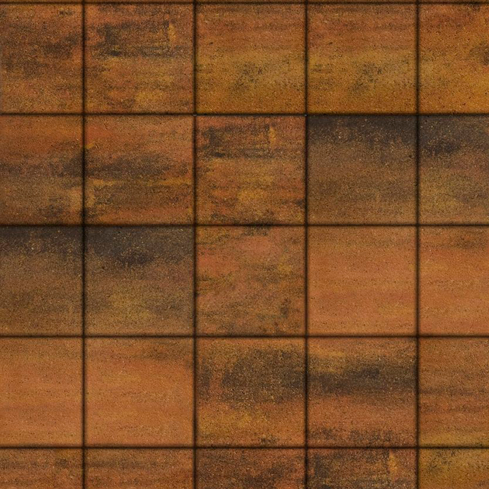 Тротуарная плитка КВАДРАТ 200х200 мм - Листопад гладкий Саванна