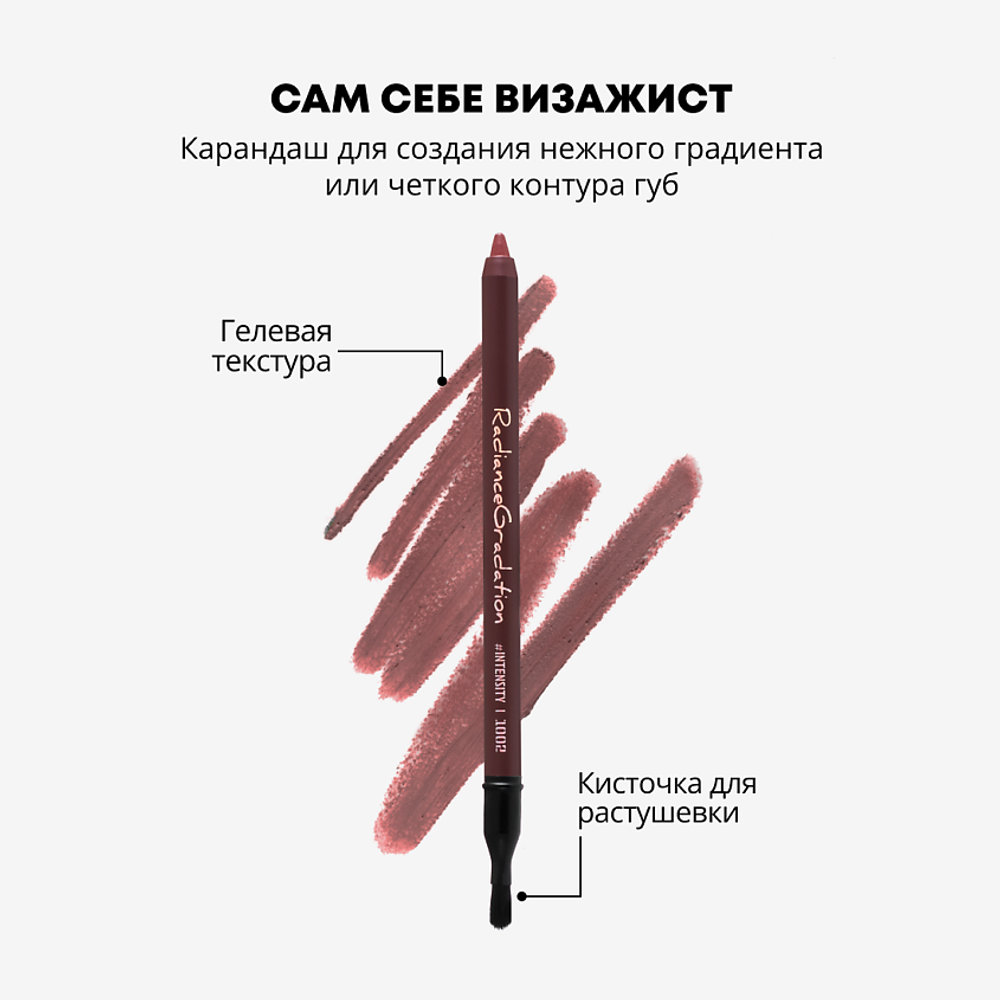 Parisa Карандаш для губ Radiance Gradation, тон №1002, Plum orchid