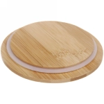 Контейнер стеклянный 400мл «Хай-Тек» круглый с бамбуковой крышкой