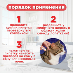 Капли на холку от клещей, блох и гельминтов для кошек от 1-4 кг Инсектал комбо К (Neoterica), 1 пипетка Фипронил/Моксидектин