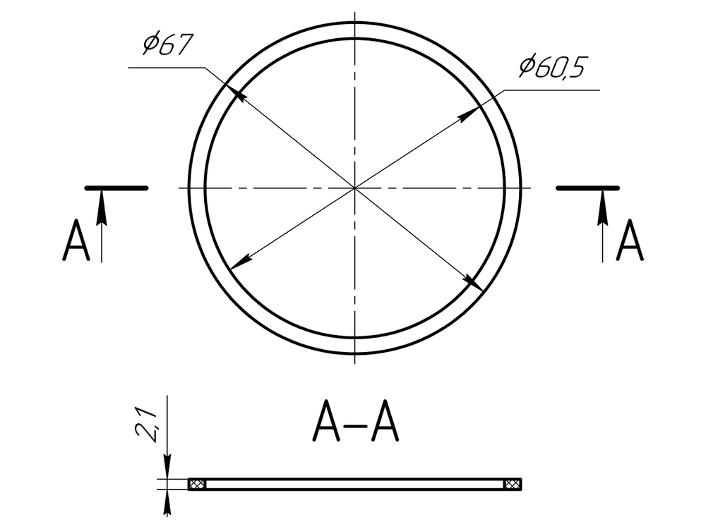 Прокладка 1 1/2х40 (70 мм)  М090 АНИ пласт