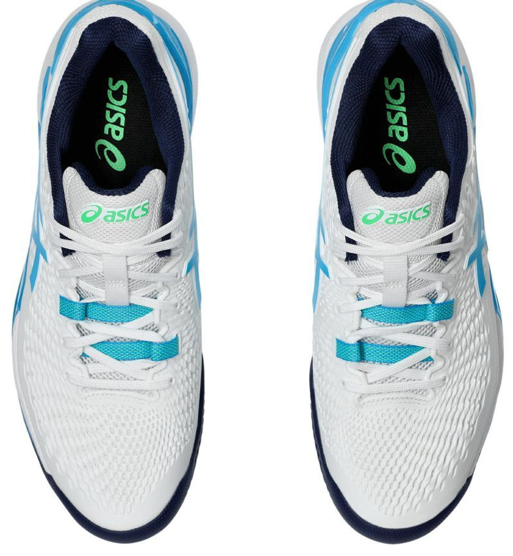Мужские кроссовки теннисные Asics Gel-Resolution 9 Clay - white/digital aqua