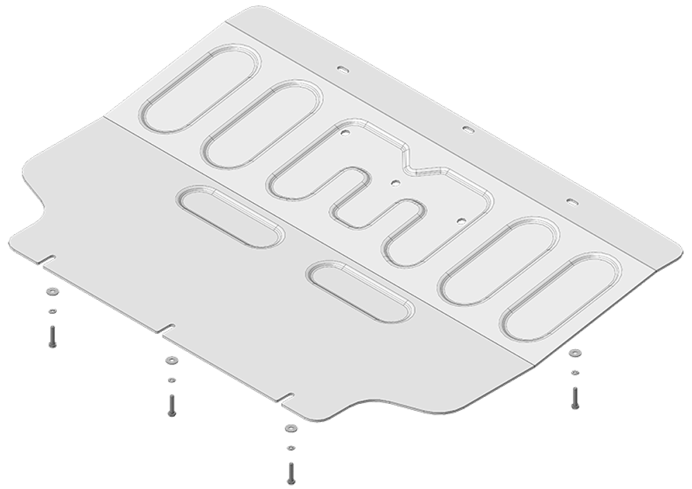 Защита картера двигателя, Электроусилителя руля, Переднего электромотора. 4 мм, Алюминий для Voyah Free 2023-н.в., Motodor.348601