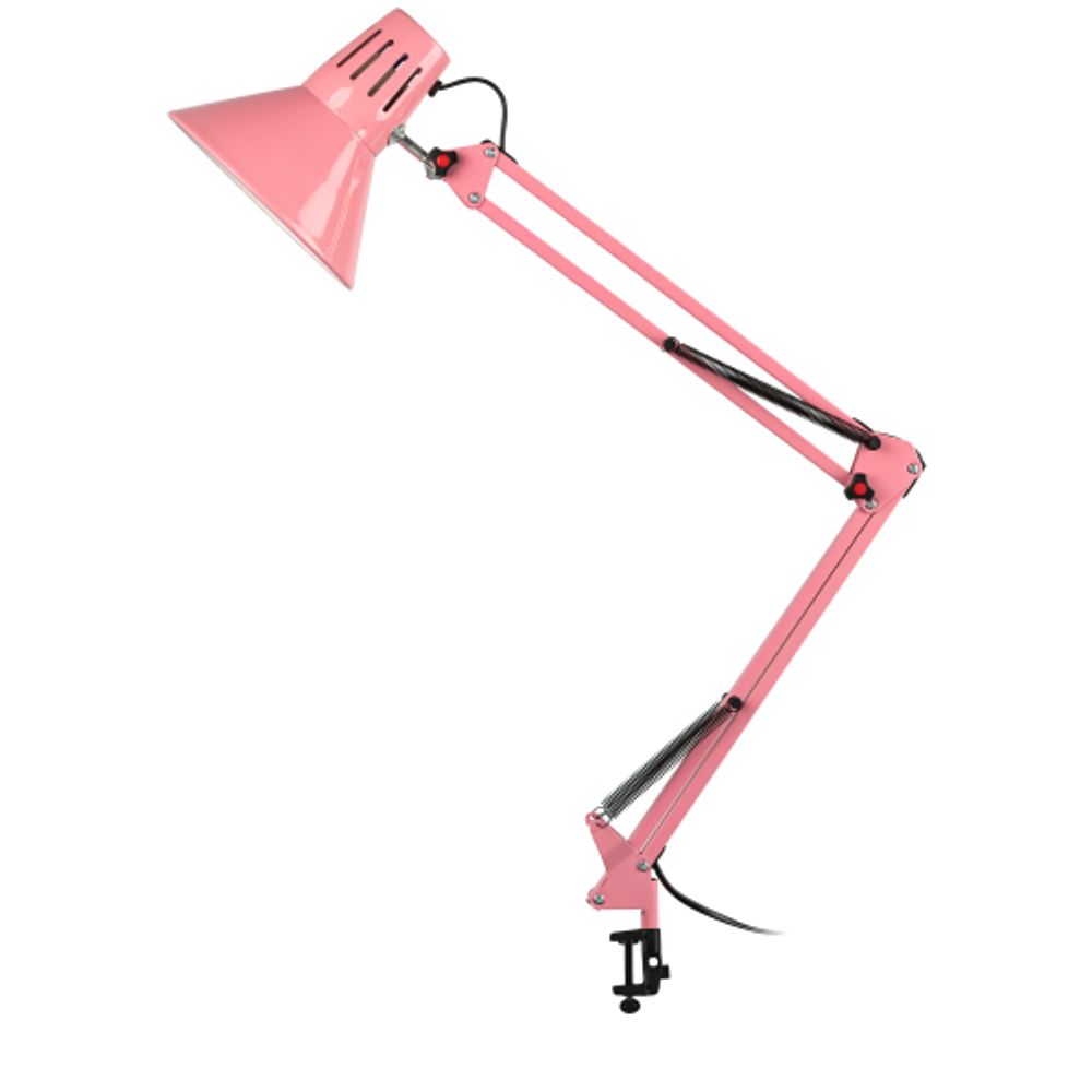 Настольный светильник ЭРА N-121-E27-40W-P Е27 на струбцине розовый
