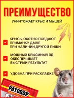 Ратобор отрава от крыс и мышей тесто-брикет 200гр *2шт