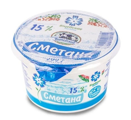 Сметана 15% 200г. Витебское молоко