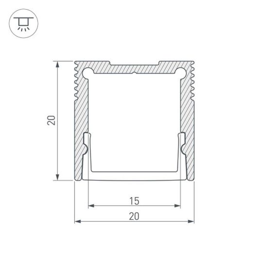Профиль Arlight SL-SLIM20-H20-3000 ANOD 036038