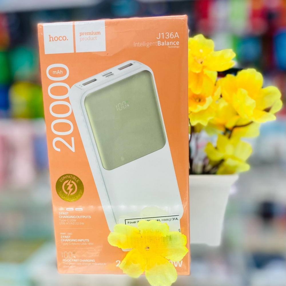 Power Bank 20000mAh, Hoco J136A, белый