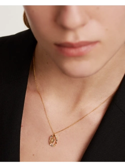 Колье Буква W серебро 925 пробы покрытое золотом