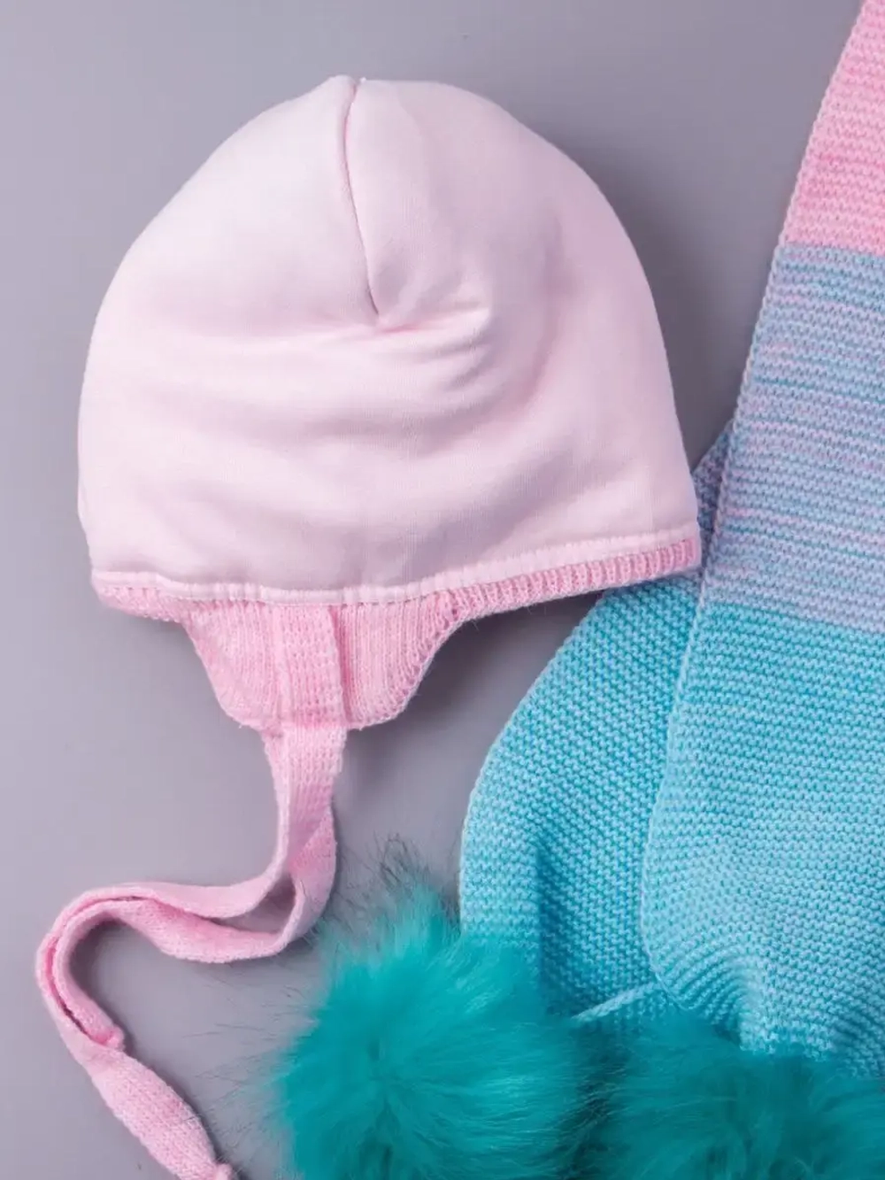 Шапка детская зимняя вязаная и шарф