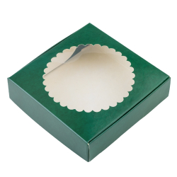 Коробка 12*12*3 см Зеленая