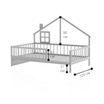 Кровать 120х200, Локи, детская кровать-домик, массив сосны, для детской, серый, Dipriz