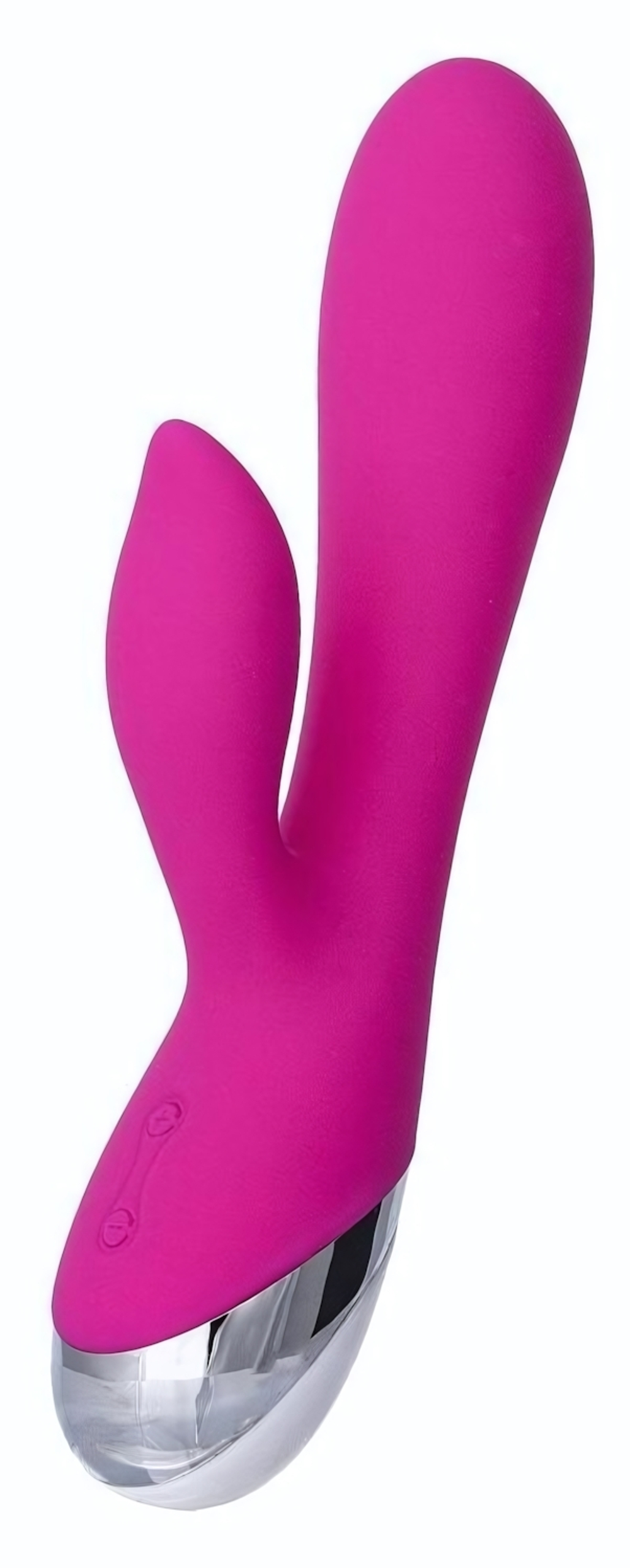 Розовый силиконовый вибратор с клиторальным стимулятором LIA - 19 см. (Цвет: розовый)