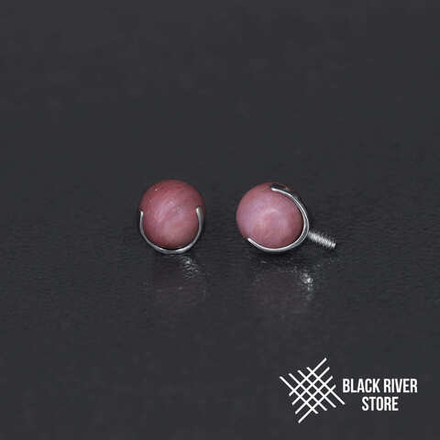 Ball 3-Prongs 4мм Rhodonite