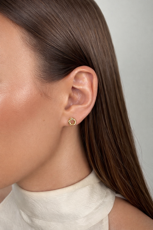 Серьги "Узелки" плосике в золочении