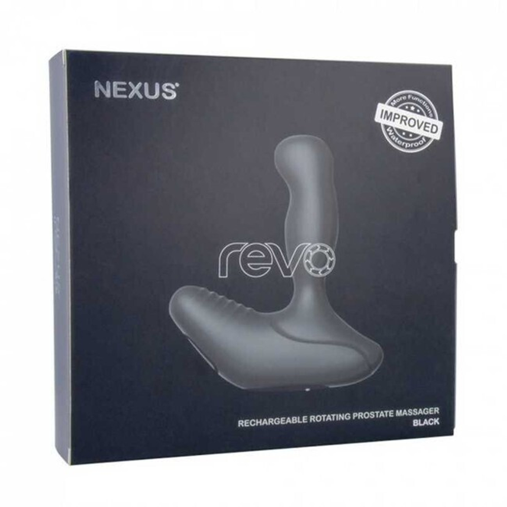 Вибромассажер простаты с вращающейся головкой Nexus Revo Black (Цвет: черный)