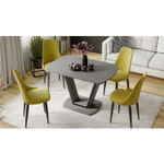 Стол кухонный обеденный раздвижной Серый Софт/Стекло Матовое Серое, Дели Тип 2, 120х80х77 см