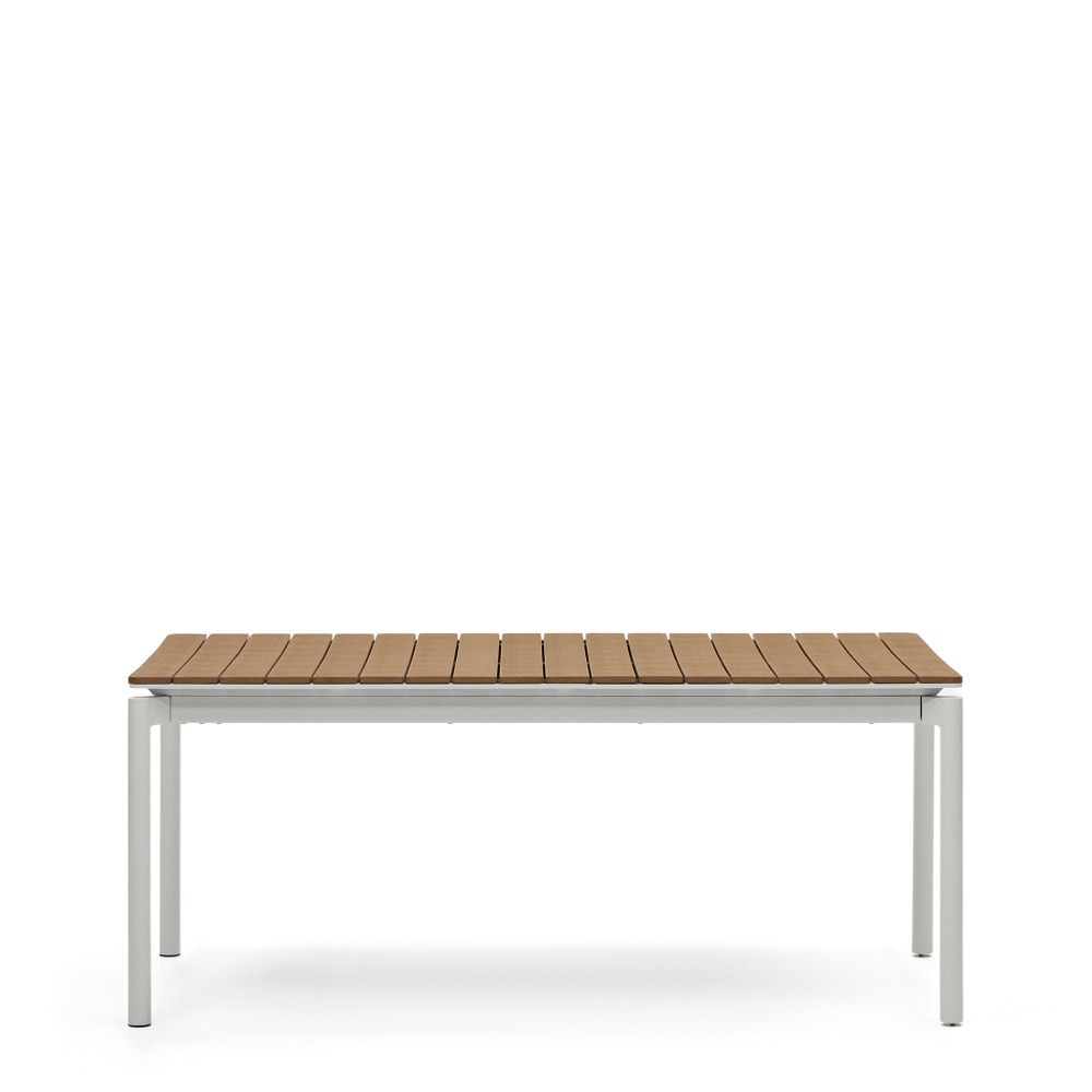 Уличный раздвижной стол Canyelles из полистирола и алюминия светло-серого цвета, 180 (240) x 100