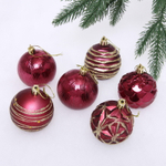 Новогодние шары 6 см (набор 6 шт) «Волшебный вечер», Рубин