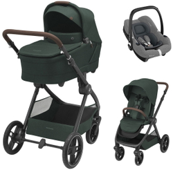 Коляска детская Maxi-Cosi Oxford Plus 3 в 1 с автокреслом CabrioFix Select grey 1978403110 Twillic Green/Зеленый
