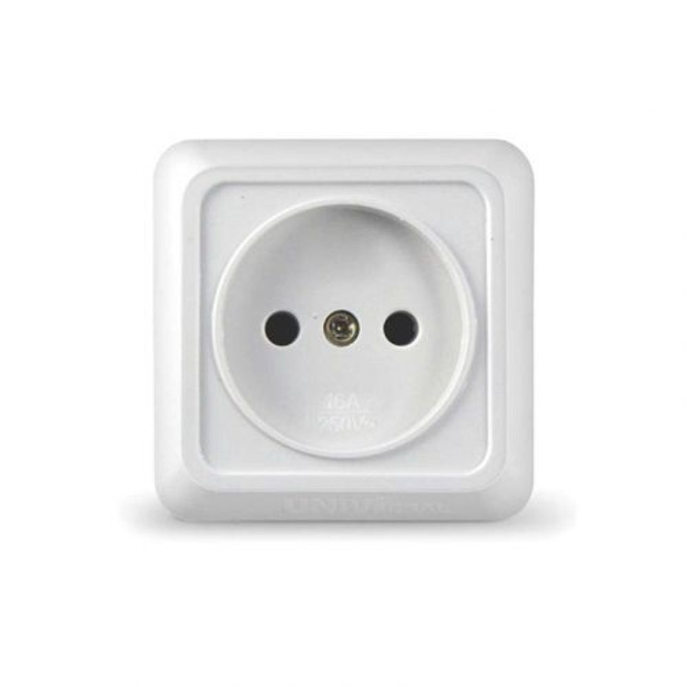 Розетка UNIVersal Олимп 1 м. о/п б/з бел.16А 250В