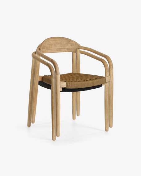 Стул Glynis массив эвкалипта с бежевым сиденьем | La Forma | Испания | Купить в Hallberg.ru