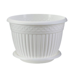 Кашпо "Византия" (15л.) с блюдцем Цв. Белый