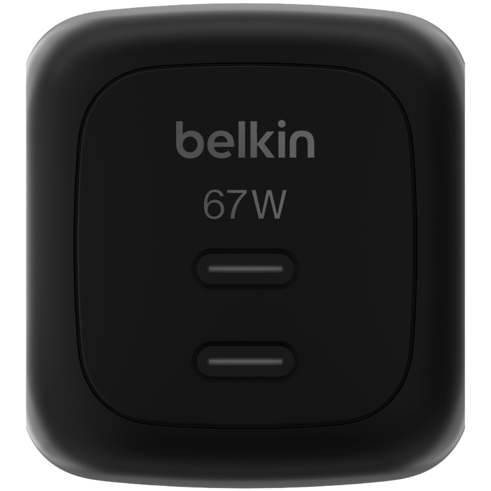 BELKIN 67w Dual USB-C PD wall Charger with PPS, Black