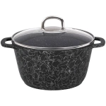 Кастрюля 4,5л «Грация» (черный/серебро) со стеклянной крышкой кчс45а
