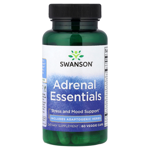Swanson, Adrenal Essentials, 60 растительных капсул