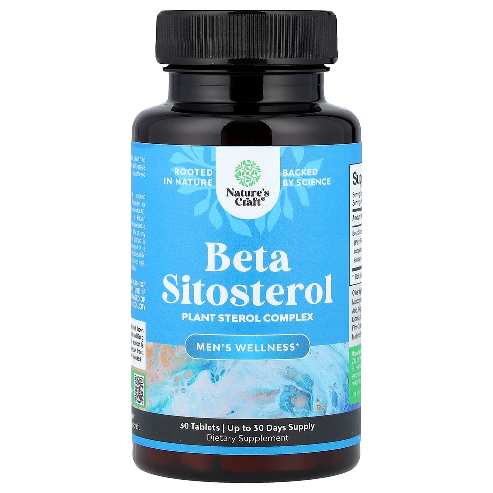 Nature's Craft, Men's Wellness, бета-ситостерол, 30 таблеток (500 мг в 1 таблетке)