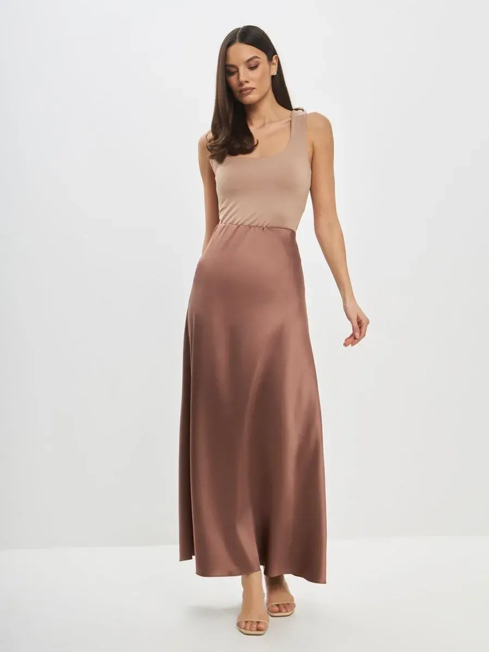 Юбка атласная, шелковая, на резинке