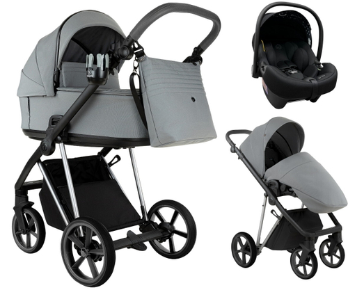 Детская коляска Roan Sol Vintage Luxury 2.0 3 в 1 с автокреслом Tutis Elo Lux EduSky Black VIN 01/BT Blue Tea/Blue Tea/руч.Grey/к.Grey