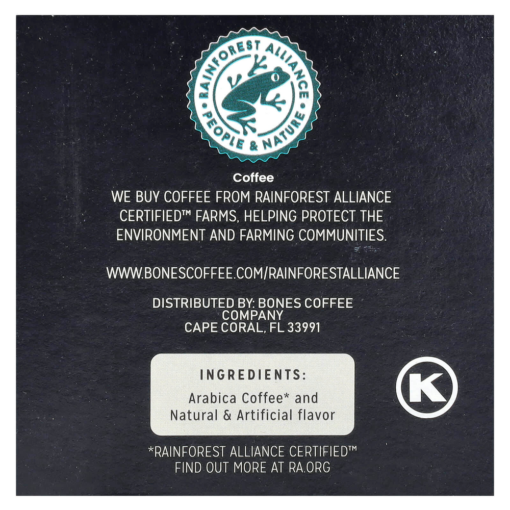 Bones Coffee Company, Highland Grog, кофейные чашки, ириска и карамель, 12 чашек по 10 г (0,35 унции)