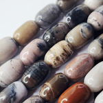 Окаменелое дерево, бочонок 8×12мм, цена за нить 10см