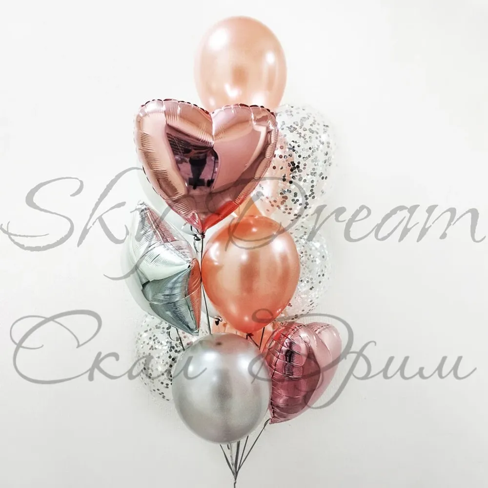 Фонтан из шаров Розовое золото Фонтан из шаров Розовое золото