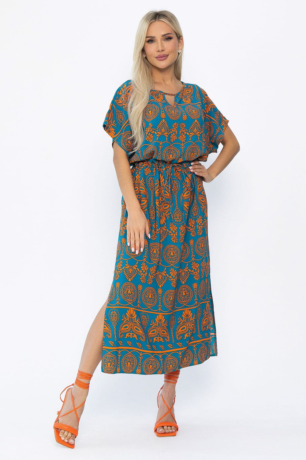 Платье Вистерия (лазурно-оранжевое) П15347-5М LT Collection