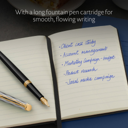 Перьевая ручка Waterman Reflections of Paris Hemisphere DeLuxe Black GT, перо M, чернила blue в подарочной коробке