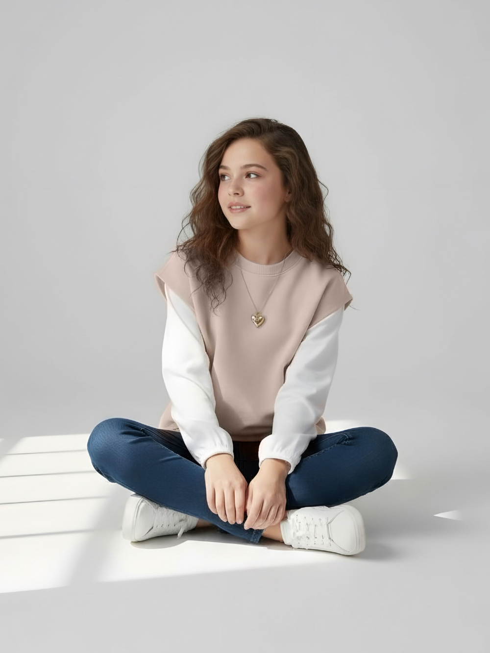 Свитшот-рубашка с эффектом двойки