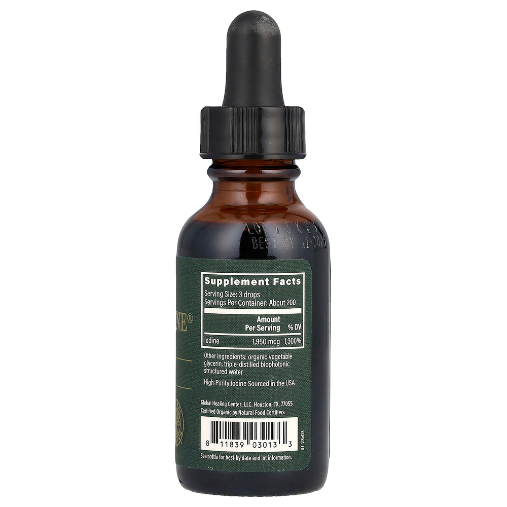 Global Healing, Detoxadine, новый йод, 29,6 мл (1 жидк. унция)