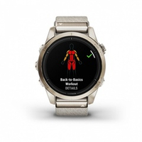 Смарт часы Garmin Epix Pro (Gen 2) Sapphire Edition 42 мм, золотистый корпус с нейлоновым ремешком сливочного цвета