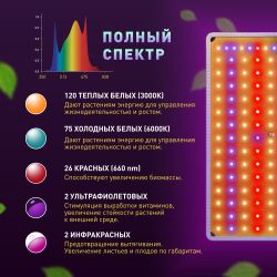 Квантум борд ЭРА FITO-80W-LED-QB Quantum board фитопрожектор полного спектра 80 Вт 3500К | Квантум борды (Quantum board)