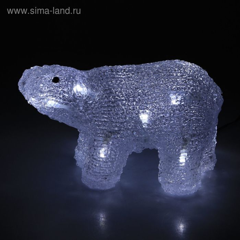 Фигура акрил. "Медвежонок на батарейках" 20х10х14 см,(АА*2 шт.не в компл.), 15 LED