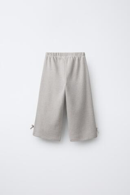 ZARA БРЮКИ-КЮЛОТЫ SOFT TOUCH С ЗАВЯЗКАМИ, ПЕСОЧНЫЙ МЕЛАНЖ