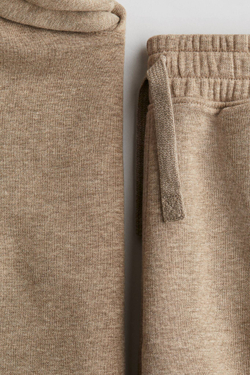 H&M Комплект из толстовки с капюшоном и шорт, бежевый меланж