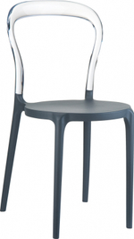 Стул пластиковый Siesta Contract Mr Bobo, темно-серый, прозрачный