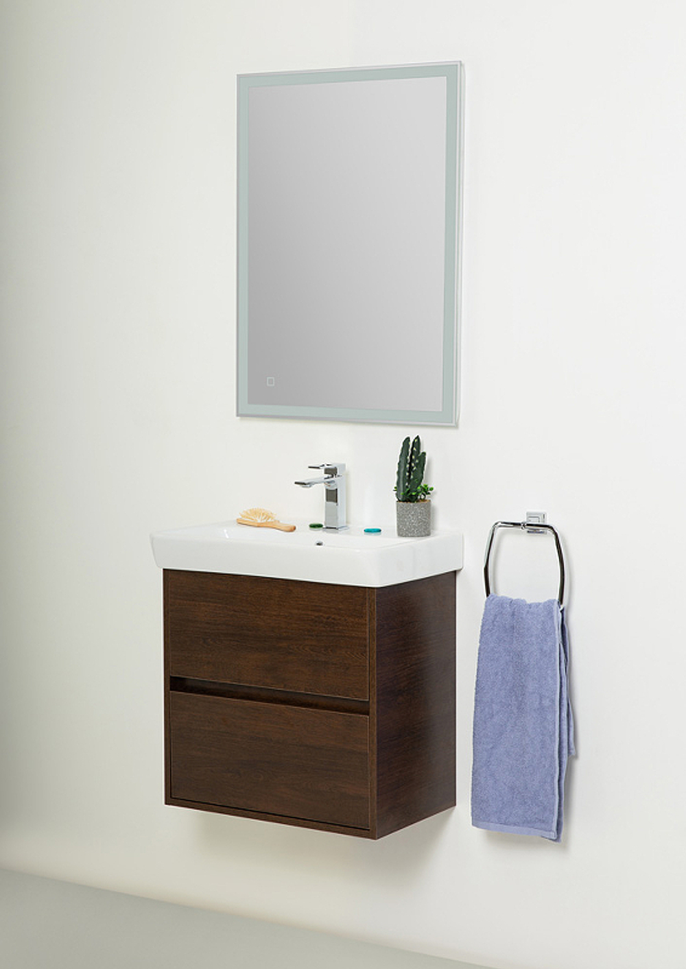 Тумба под раковину BelBagno Neon 60 NEON-600-2C-SO-RS подвесная Rovere Scuro